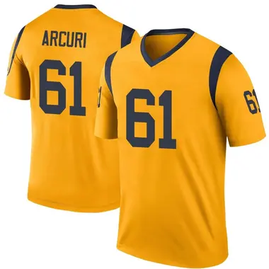 AJ Arcuri Men's Nike Los Angeles Rams Bone Custom Game Jersey